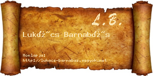 Lukács Barnabás névjegykártya
