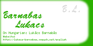 barnabas lukacs business card